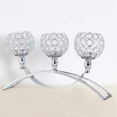 European wedding electroplated crystal candlestick